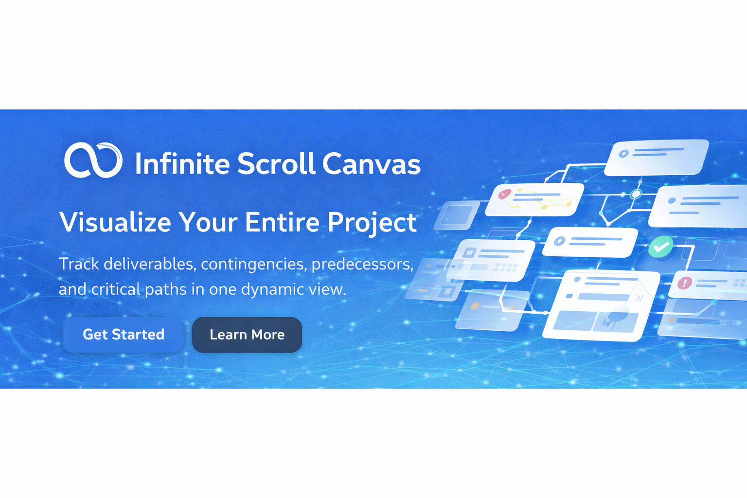 Infinite Scroll Canvas website banner